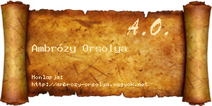 Ambrózy Orsolya névjegykártya
