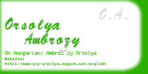 orsolya ambrozy business card